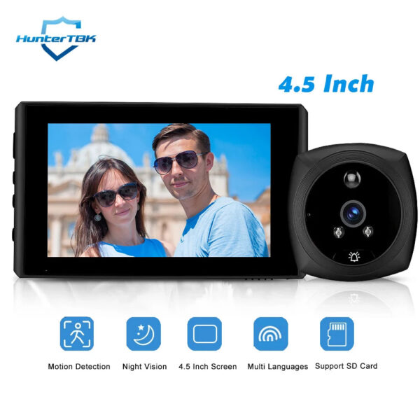 8f5358f606869dbf 4.5 Inch 1080P Digital Door Viewer Smart Home Peephole Doorbell Camera PIR Motion Detection Night Vision Video Doorbell