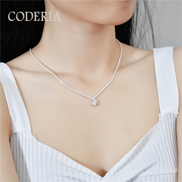 Best Selling S Sier Moissanite Thick Chain Women Birthday Gift 1-2CT Diamond Necklace Exquisite Party Jewelry
