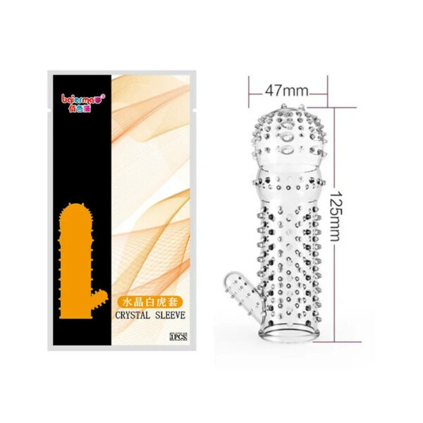 Big Spikes Penis Cock Ring Sheath Reusable Penis Sleeve Ejaculation Time Delay Ribbed Stimulate Penis Sleeve Sex Toys for Male