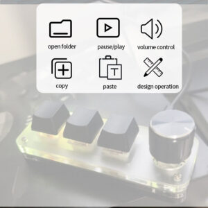 8fa06824c2d1df88 ropad ro Mechanical Keyboard RGB Mini Gaming Custom Programming Knob Keypads Red Switch 3 Keys For Photoshop
