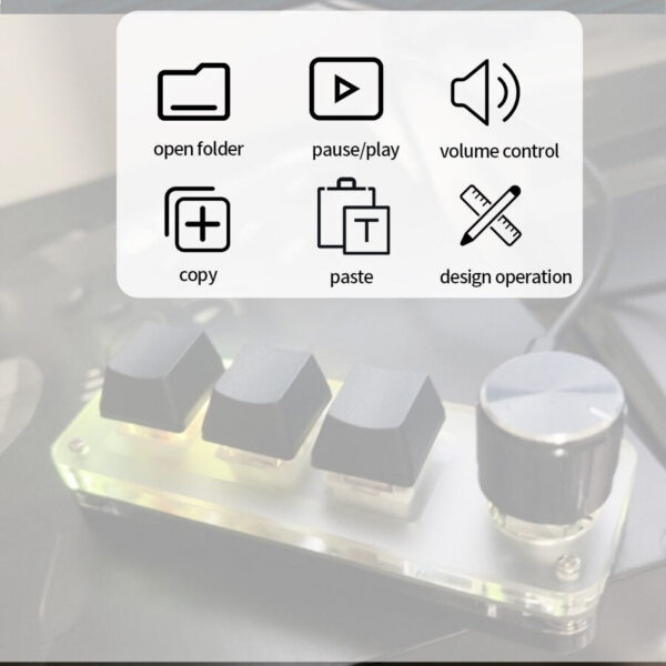 8fa06824c2d1df88 ropad ro Mechanical Keyboard RGB Mini Gaming Custom Programming Knob Keypads Red Switch 3 Keys For Photoshop