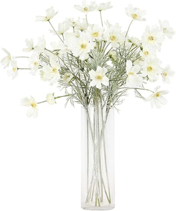 8fa81308aada59ce 2 Pcs Artificial Fake Flowers Plants Cosmos Silk Flower Arrangements Wedding Bouquets Decorations Plastic Floral Table Centerpieces for Home Kitchen Garden Party Decor Approx 23.6'' High - White