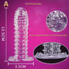 Big Spikes Penis Cock Ring Sheath Reusable Penis Sleeve Ejaculation Time Delay Ribbed Stimulate Penis Sleeve Sex Toys for Male