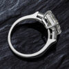 OEVAS Sterling Sier Emerald Cut Created Moissanite Gemstone Wedding Engagement Diamonds Ring Fine Jewelry Gifts Wholesale