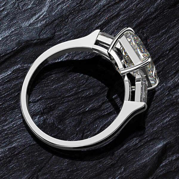 OEVAS Sterling Sier Emerald Cut Created Moissanite Gemstone Wedding Engagement Diamonds Ring Fine Jewelry Gifts Wholesale