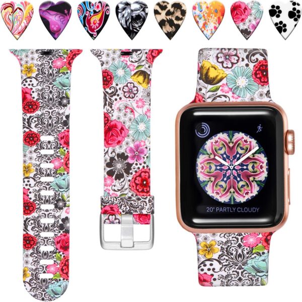 Laffav Compatible with Apple Watch Band 41mm 40mm 38mm iWatch Series 9 & Ultra 2 & SE & Ultra & Series 8/7/6/5/4/3/2/1 for Women Men, Colorful Jellyfish, M/L