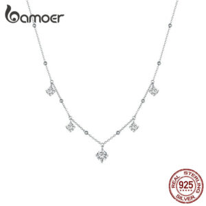 8fedafe64abd6697 Bamoer Five Princess Waterdrop 3.0 CTTW full Moissanite Necklace Real Sterling Sier D Color Lab Diamond Engagement Jewelry