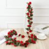 2.5m 1.8m Flower For Garland White Pink Home Room Wedding Decoration Silk Artificial Rose Vine Han