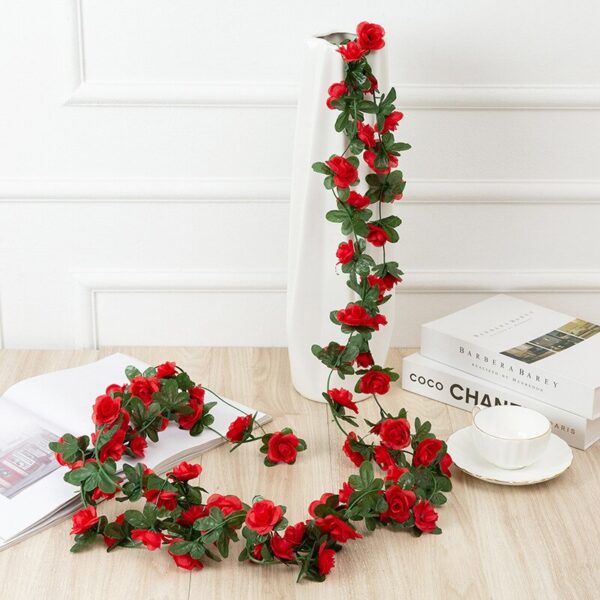2.5m 1.8m Flower For Garland White Pink Home Room Wedding Decoration Silk Artificial Rose Vine Han