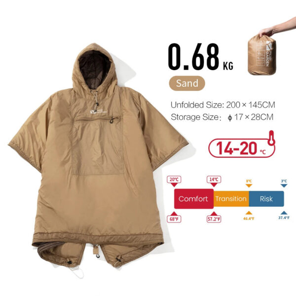 90249d5cd773d1d5 MOBI GARDEN Camping Cape Sleeping Bag Outdoor Cold Blanket Lightweight Portable Thermolite