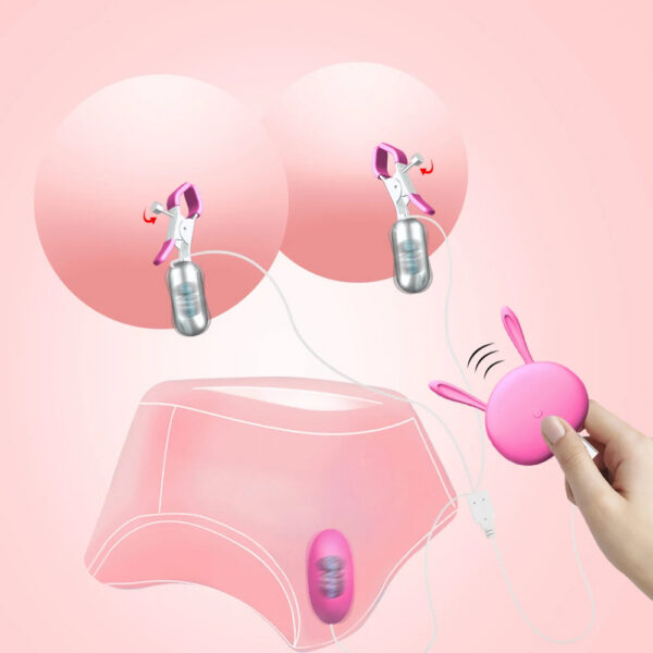 9025925142e614ed Vibrating Nipple Clamp Vibrator for Women 10 Speed Vibrators Egg Breast Massage Fetish to Breast Labia Clip Stimulation Massager