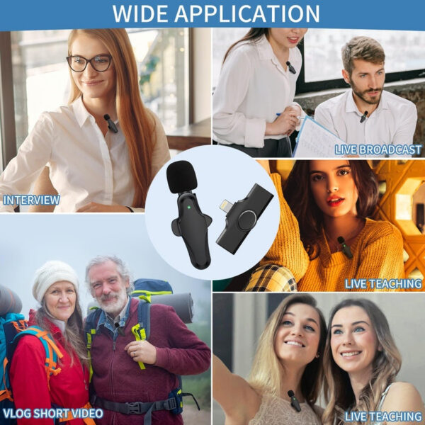 902f23e2a4bd4da3 IIQ Wireless iPhone iPad, Professional Lavalier Tiny Mic, Mini Microphone for Video Recording Interview Conference Podcast Vlog YouTube