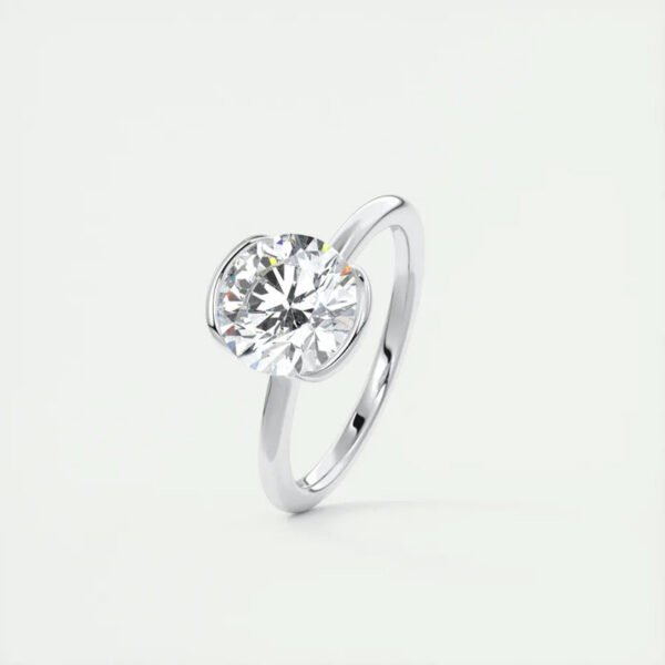 902fed0be8c4128c Lnngy 6.5MM Bezel Moissanite Diamond Ring for Women Wedding Bague Exquisite Sterling Sier Solitaire Rings Fashion Jewelry