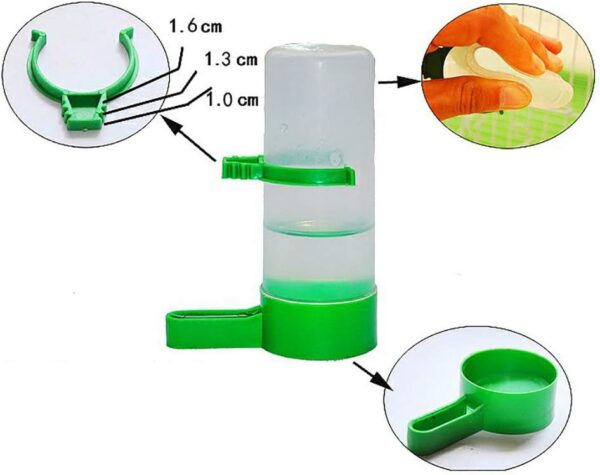 90389467c9a6111a 2Pcs Automatic Bird Feeder Bird Waterer & Feeder Parakeet Hanging Food Dispenser Bird Cage Accessories for Parrots Budgie, Cockatiel, Lovebirds (150 ml / 5.1 oz)