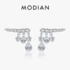 904245764ca5b4ef MODIAN 925 Sterling Silver Sparkling Geometric Water Drop CZ Stud Earrings For Women Wedding Engagement Fine Jewelry Gifts