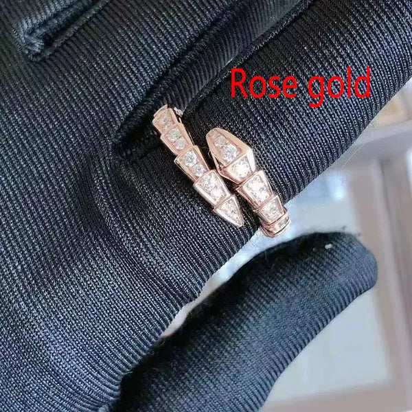 Classic Brand Designer S Designers Ring Sier Plated for Women Open Snake Pattern Easy to Deform Lady Bone Rings Full Diamond Top Level Gift Casual Fashion Party