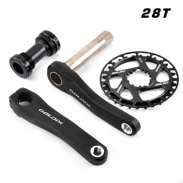GOLDIX Children Bicycle Crankset 110/127/140/150/155/160mm Crank with Protective Disc 30T 32T Chainwheel Kids Bike Accessories