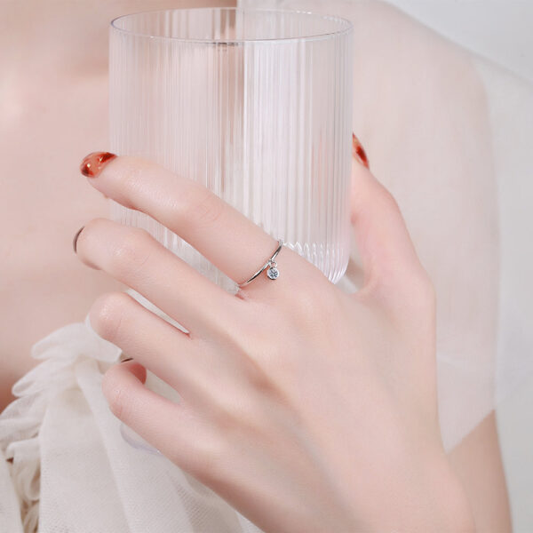 NEW Classic Round Small Diamonds Couple Ring For Women Genuine Sterling Sier Simple Crystal Anniversary Gift Jewelry