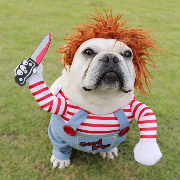 Halloween Costumes Funny Pet Clothes Adjustable Dog Cosplay Costume Sets Novelty Clothing For Medium Large Dogs Bulldog Pug