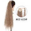 907691d84042fa0b 34inches Synthetic Ponytail Hair Extension Clip in Fake Wig Hairpiece Blonde Wrap Around Pigtail Long Smooth Overhead Pony Tail
