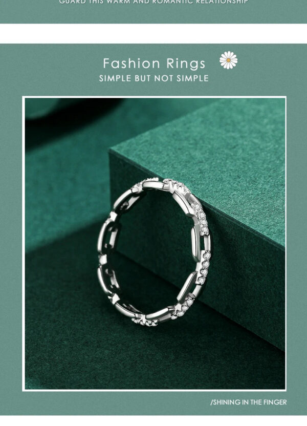 Modian Fashion Geometric Clear CZ Ring Real 925 Sterling Silver Exquisite Stackable Finger Rings For Women Statement Jewelry