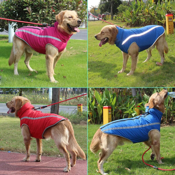907ce9a0b11efabc Waterproof Clothes for Large Dogs Winter Warm Big Jackets Padded Fleece Pet Coat Safety Reflective Design Dog Clothing