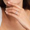 BAMOER Moissanite Full Eternity Band for Women Sterling Sier Diamond Wedding Engagement Ring