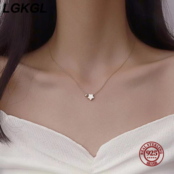 90a27f686a158ab3 LGKGL Real Sterling Sier Sweet Star Heart Pendant Necklace For Women Wedding Statement Fine Jewelry