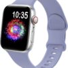 90a499516e1db90d TreasureMax Sport Band Compatible with Apple Watch Bands 38mm 40mm 41mm 42mm 44mm 45mm 49mm,Soft Silicone Strap Compatible for Apple Watch Series 9 Ultra 8 7 6 5 4 3 2 1 SE Men Women Grey 38/40/41MM