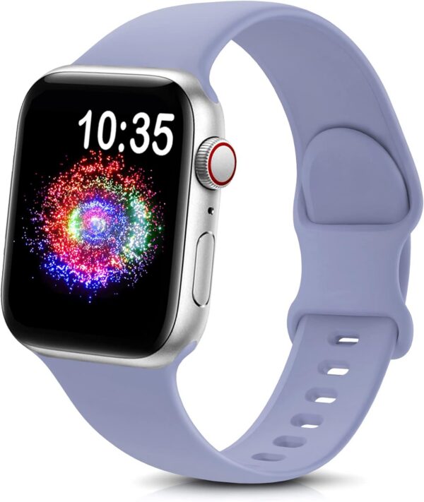 90a499516e1db90d TreasureMax Sport Band Compatible with Apple Watch Bands 38mm 40mm 41mm 42mm 44mm 45mm 49mm,Soft Silicone Strap Compatible for Apple Watch Series 9 Ultra 8 7 6 5 4 3 2 1 SE Men Women Grey 38/40/41MM
