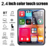 2.4-inch full-screen toucreen MP3 player, mini Mp4 player with Bluetooth, 4-128GB, hi-fi, HD, lossless recording, FM radio, v