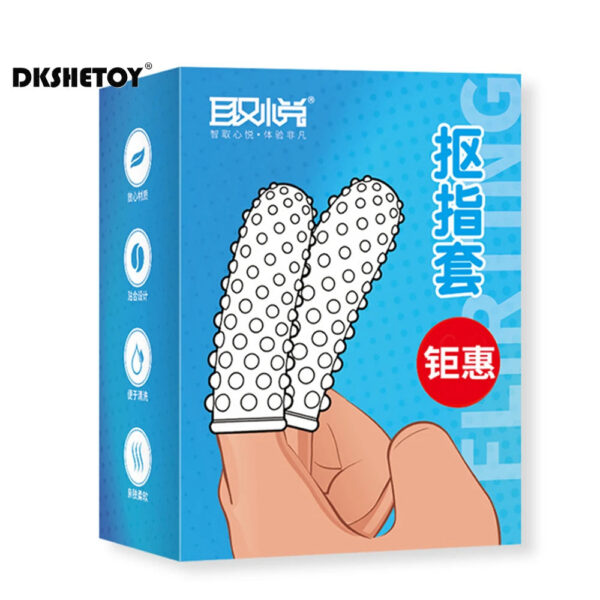 90d16ddd1ab6e43d Finger Sleeve condoms G Spot Massage Adult Masturbation Sex Exotic Condom Particles Flirting Women Foreplay Anal Plug Sex Toys