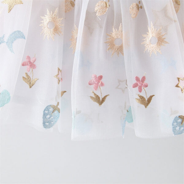 Summer Baby Girl Sling Mesh Dress Toddler Birthday Party Princess Flower Children Clothes 0 To 3 Years Old Wedding Kids Costume