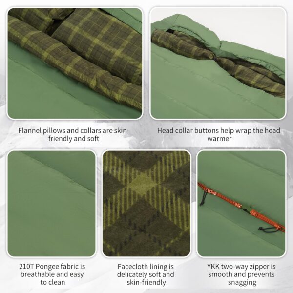 90e7e67ae5fb4d01 Naturehike 0 Degree and 40 Degree Flannel Two Person Sleeping Bag with Pillows for Adults, Couples & Family, Doublewide Double Sleeping Bag 2 Person for All Seasons Camping Hiking Backpacking