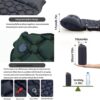 Coziya Matelas, Camping-Matratze, 5 cm Ultraleichte Aufblasbare Camping-Matratze, Aufblasbares Schlafpad Mit Eingebauten Kissen, Zum Campen, Reisen, Zuhause, BüRo,Blue