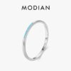 Modian High Quality Turquoise Vintage Ring 100% Real 925 Sterling Silver Exquisite Finger Rings For Women Statement Jewelry Gift