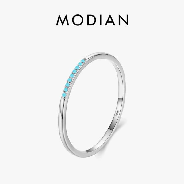 Modian High Quality Turquoise Vintage Ring 100% Real 925 Sterling Silver Exquisite Finger Rings For Women Statement Jewelry Gift