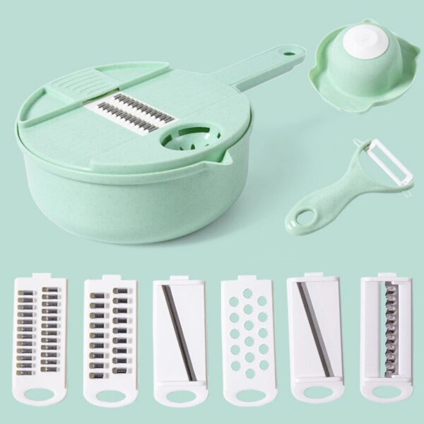 1Pc Green/Blue/Pink Kitchen Multifunctional Salad Utensils Chopper Carrot Potato Manual Shredder Cook Vegetable Tools