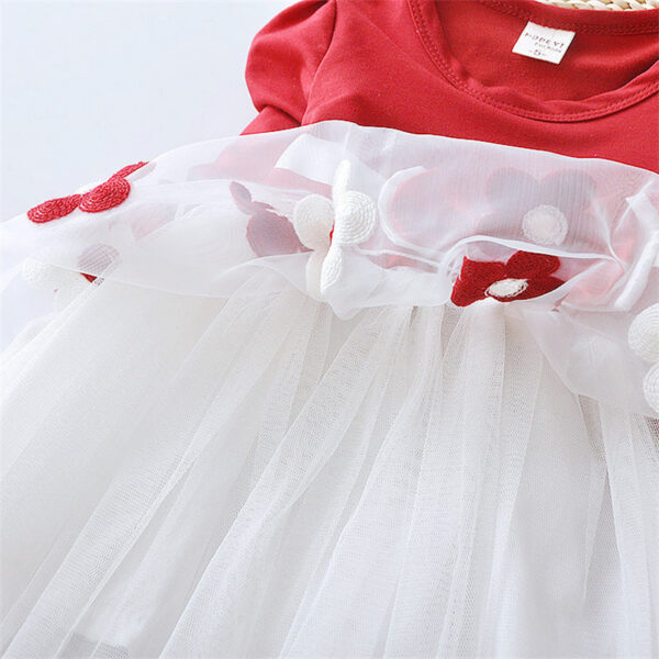 910bb4b20909b72e Spring Autumn Baby Girl Dress Lovely Kid Flower Bow Children Clothing Princess Evening dresses Toddler Clothes 0-4 Y Long Sleeve
