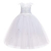91153b13519ee349 Flower girl's birthday communion party beaded 2024 New Year's Christmas Girl Princess flying sleeve Tutu small dress