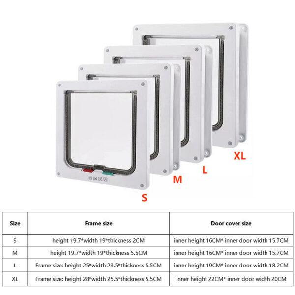 91218c5ce5ded2e7 Smart 4 Way Locking Security Lock ABS Plastic Dog Cat Flap Door Controllable Switch Direction Doors Small Pet Supplies