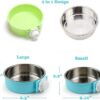913817b902540275 Crate Dog Cat Bowls, Removable Stainless Steel Hanging Pet Cage Bowls for Kennel, Water Food Feeder Bowls Cage Coop Cup for Cats, Dogs, Rabbits and Small Animals (Small, Pink)