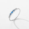 Modian Sterg Sier Simple Stackable Fashion Thin Finger Ring Charm Blue Zirconia Rings For Women Wedding Fine Jewelry