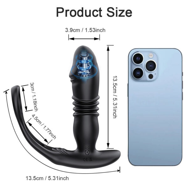 9151c67d2360145f Male Thrusting Prostate Massager Bluetooth APP Vibrator Men Gay Anal Wireless Remote Butt Plug Sex Toy for Couples