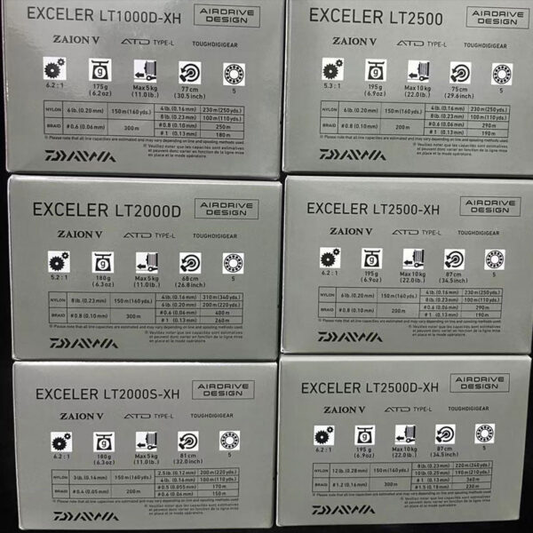 NEW DAIWA Fishing Reel EXCELER LT (Light&Tough) 1000D-6000D-H Light Strong LC-ABS Metail Spool 4KG-12KG Ultraleve 185g-320g