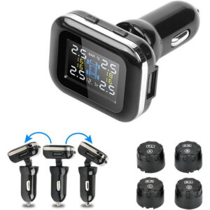915ce2bf439d7115 Digital Display Electronic Automobile Universal Tire Pressure Monitor Rotatable Cigarette Lighter Tpms System