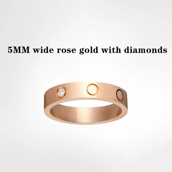 9184f134123b41d4 designer ring Screw Mens Rings Woman Classic Lover for Love Wedding Diamond Ring Gold Sier Rose Never Fade Not Allergic -4/5/6mm