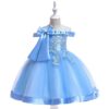 Off-shoulder Women's Gown Tank Bow Beaded Detailing Princess Dress For Girls