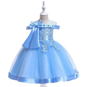 918807eebbf9723d Off-shoulder Women's Gown Tank Bow Beaded Detailing Princess Dress For Girls