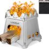 Lixada Compact Folding Wood Stove for Outdoor Camping Cooking Picnic